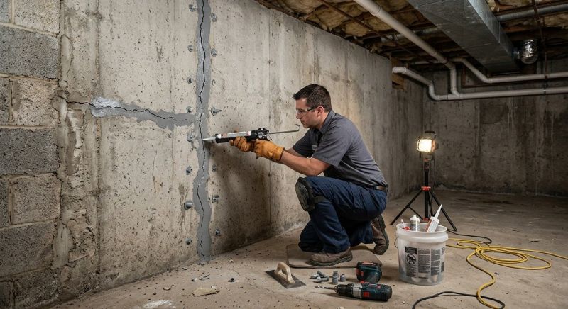 Basement Crack Repair in North Wales, PA