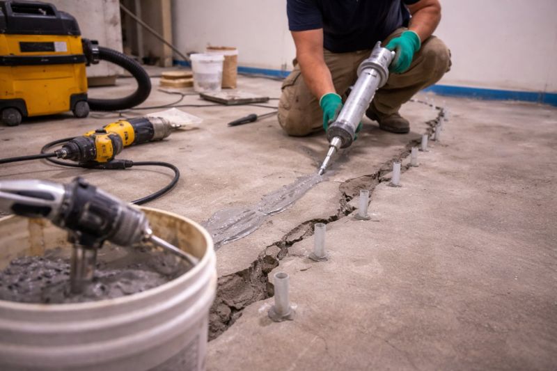 Cracked Basement Floor Repair in North Wales, PA