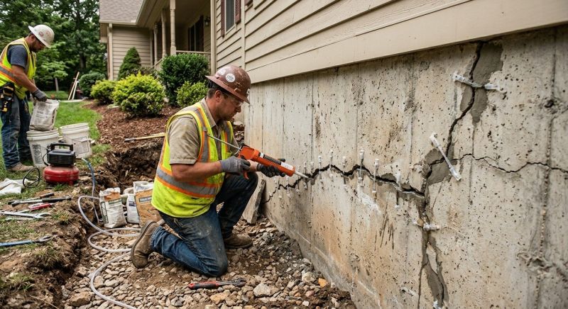Cracked Foundation Repair in Gladwyne, PA