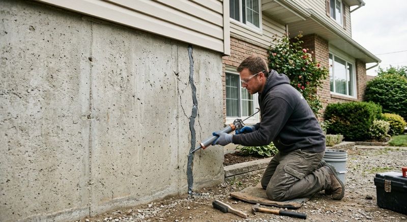 Foundation Crack Sealing in North Wales, PA