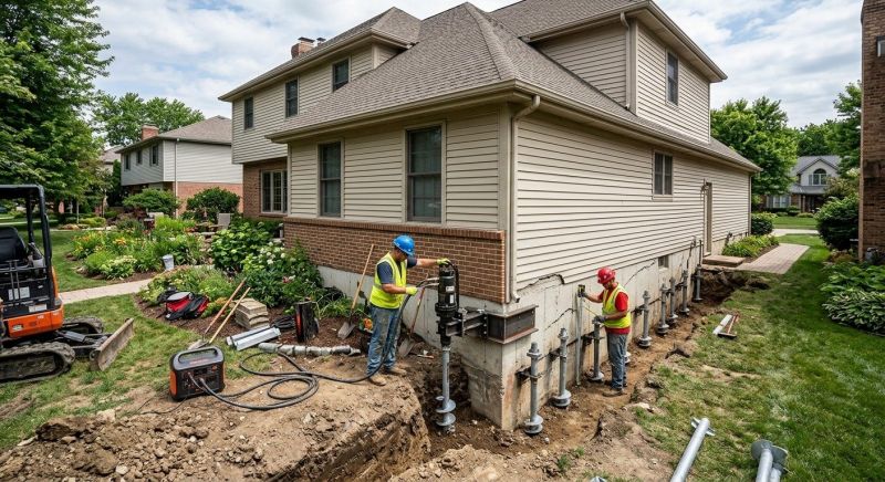 Helical Piers Installation in North Wales, PA