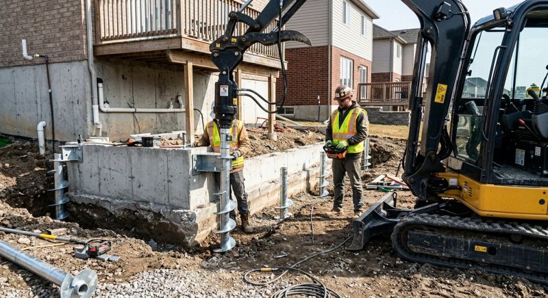 Helical Piers Installation in North Wales, PA