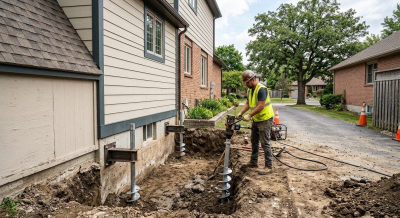 Helical Piers Installation in North Wales, PA