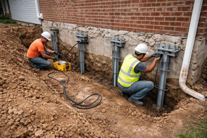 Helical Piers Installation in North Wales, PA