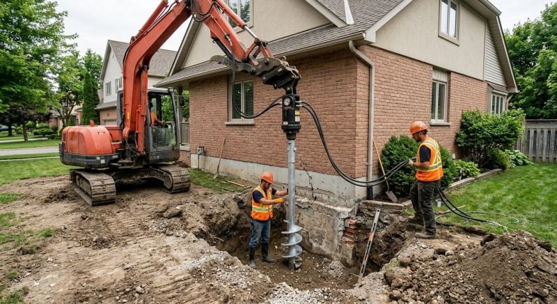 Helical Pile Installation in North Wales, PA