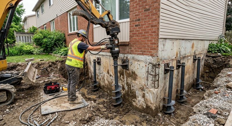 Helical Pile Installation in North Wales, PA