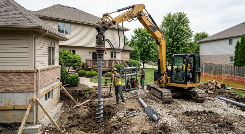 Helical Pile Installation in North Wales, PA