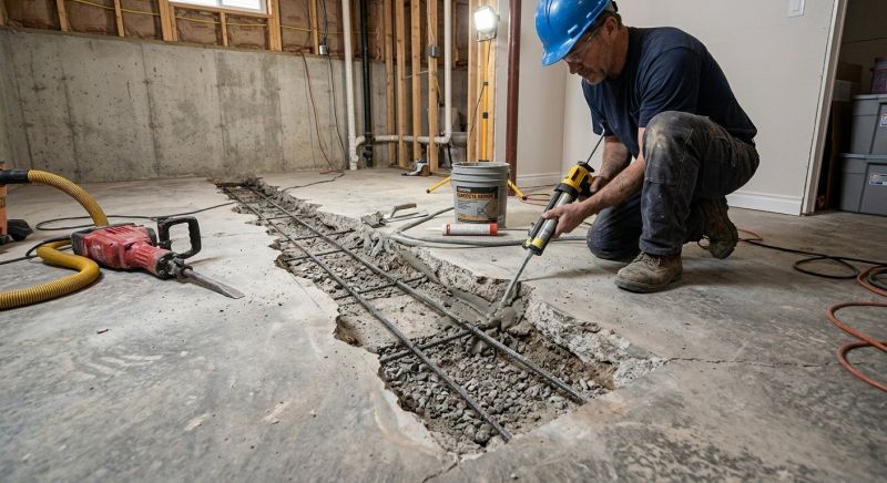 Slab Foundation Repair in North Wales, PA